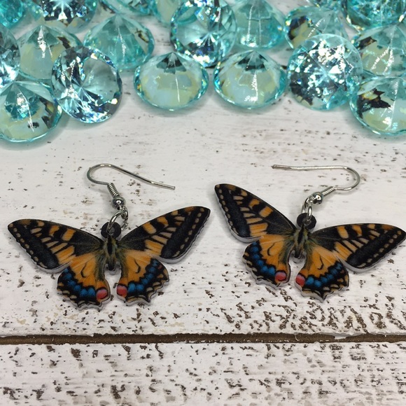 Tiger Swallowtail Acrylic Butterfly Earrings - Picture 5 of 7